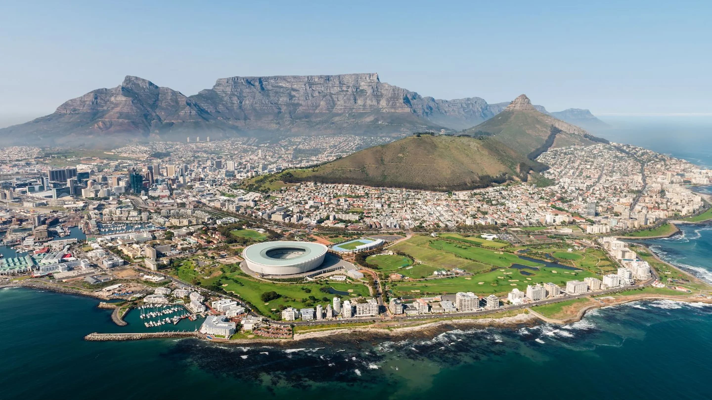 Aerial view of Meshco WireWall installation in Cape Town