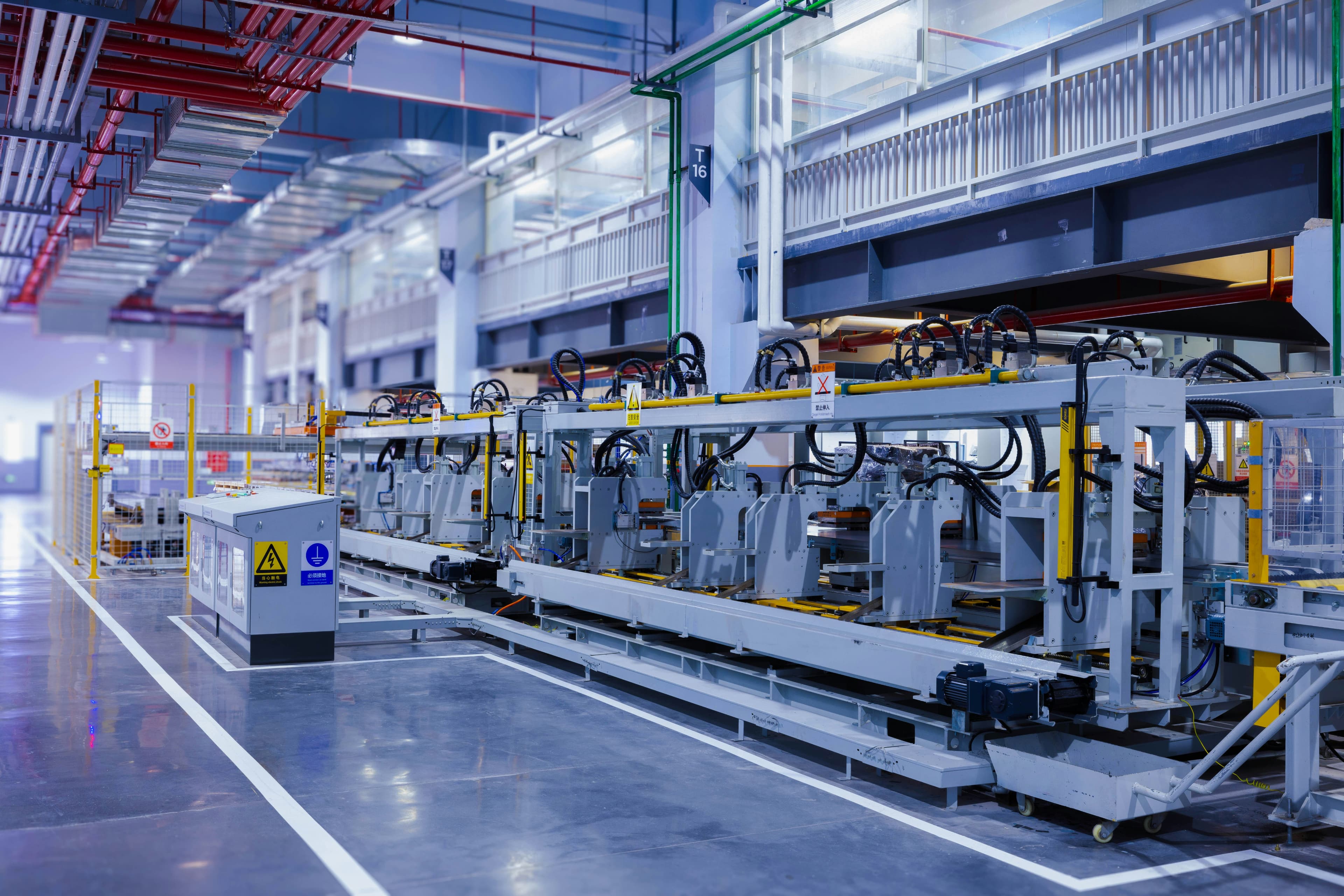 Industrial manufacturing facility with automated equipment