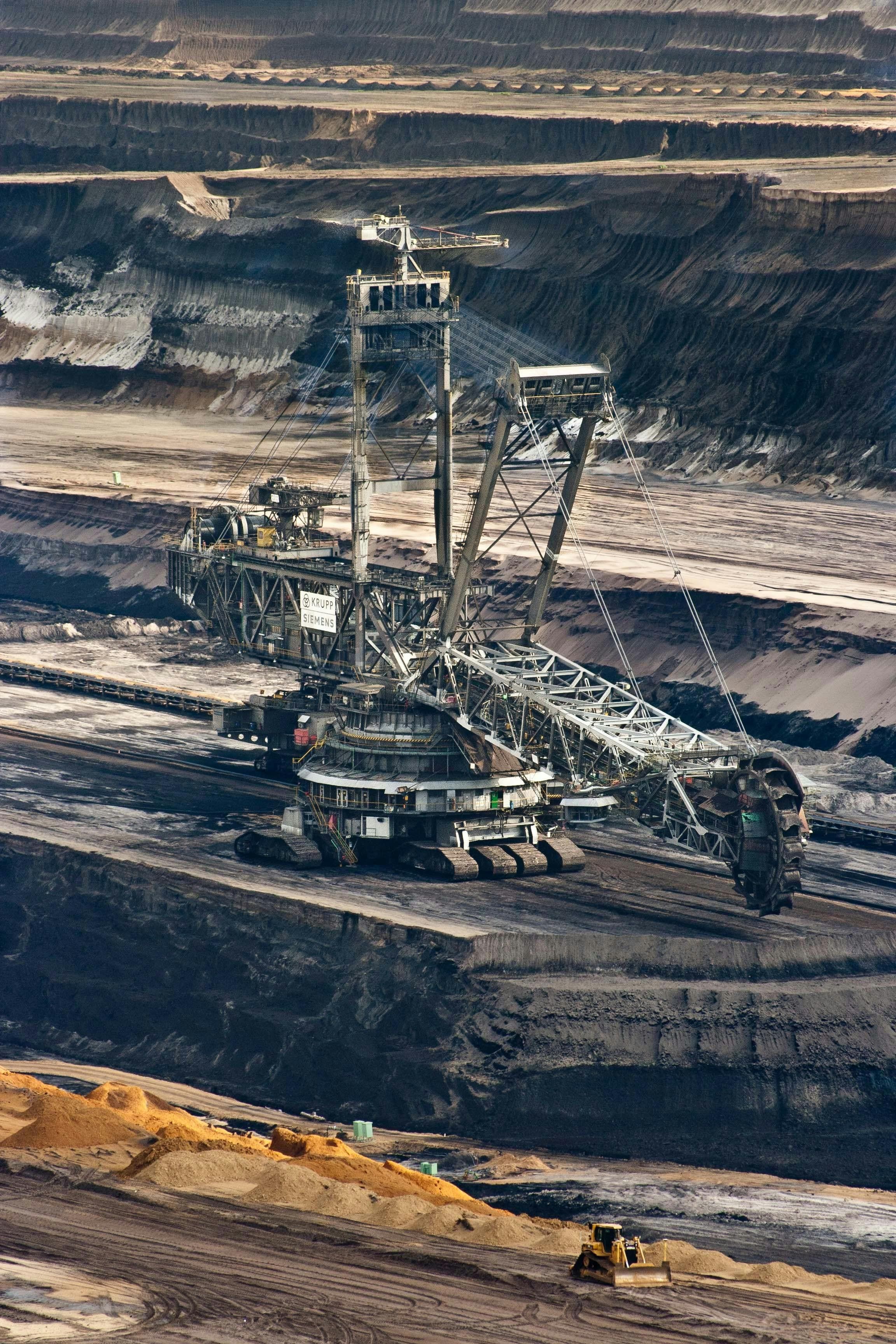 Heavy machinery operating on a mining site