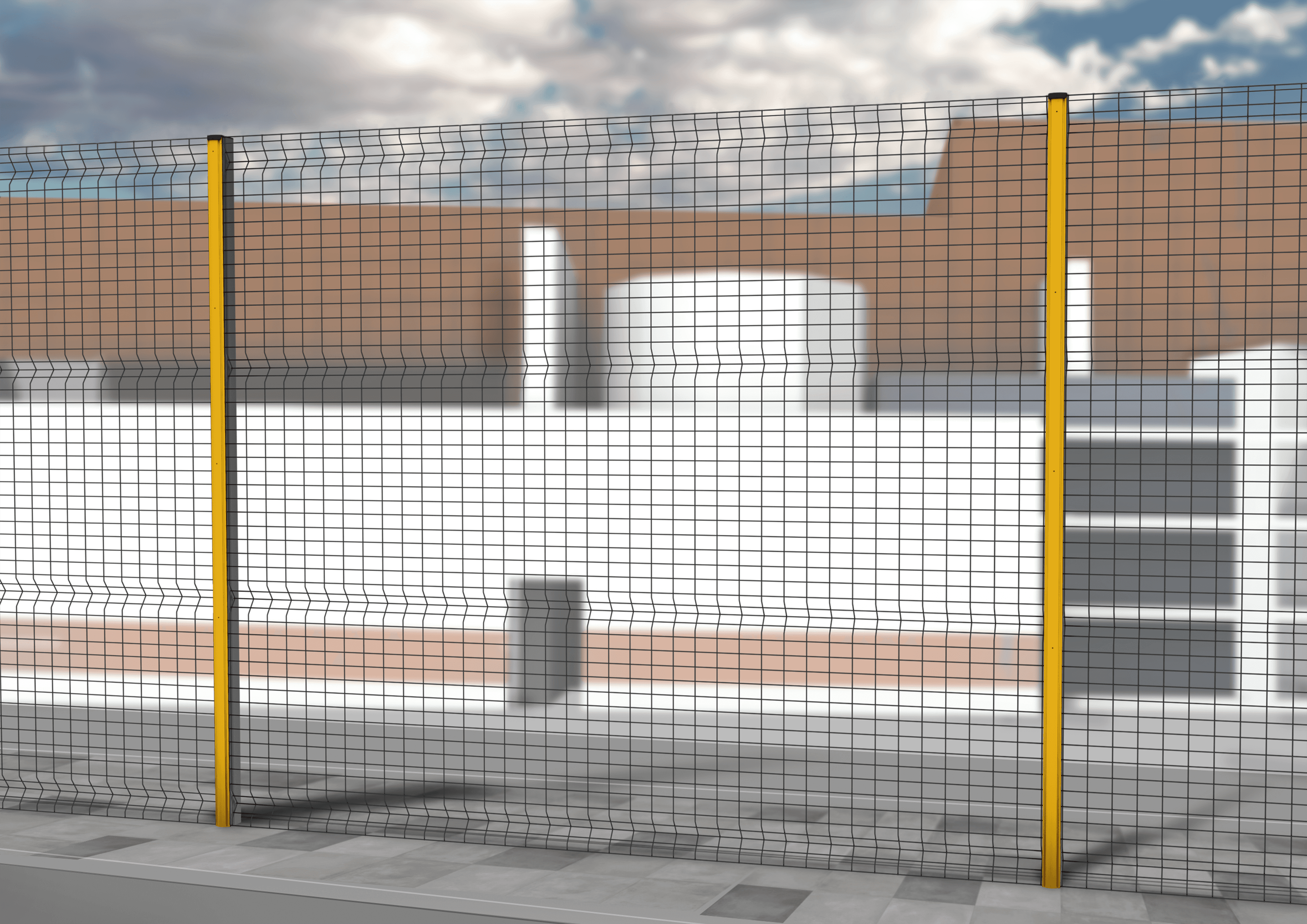 WireWall security fencing around industrial site